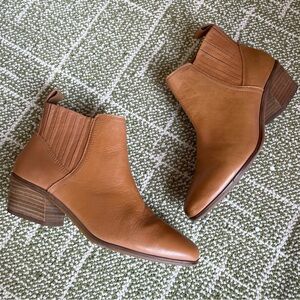 Lucky Brand Cognac Brown Leather Ankle Boots Size 9